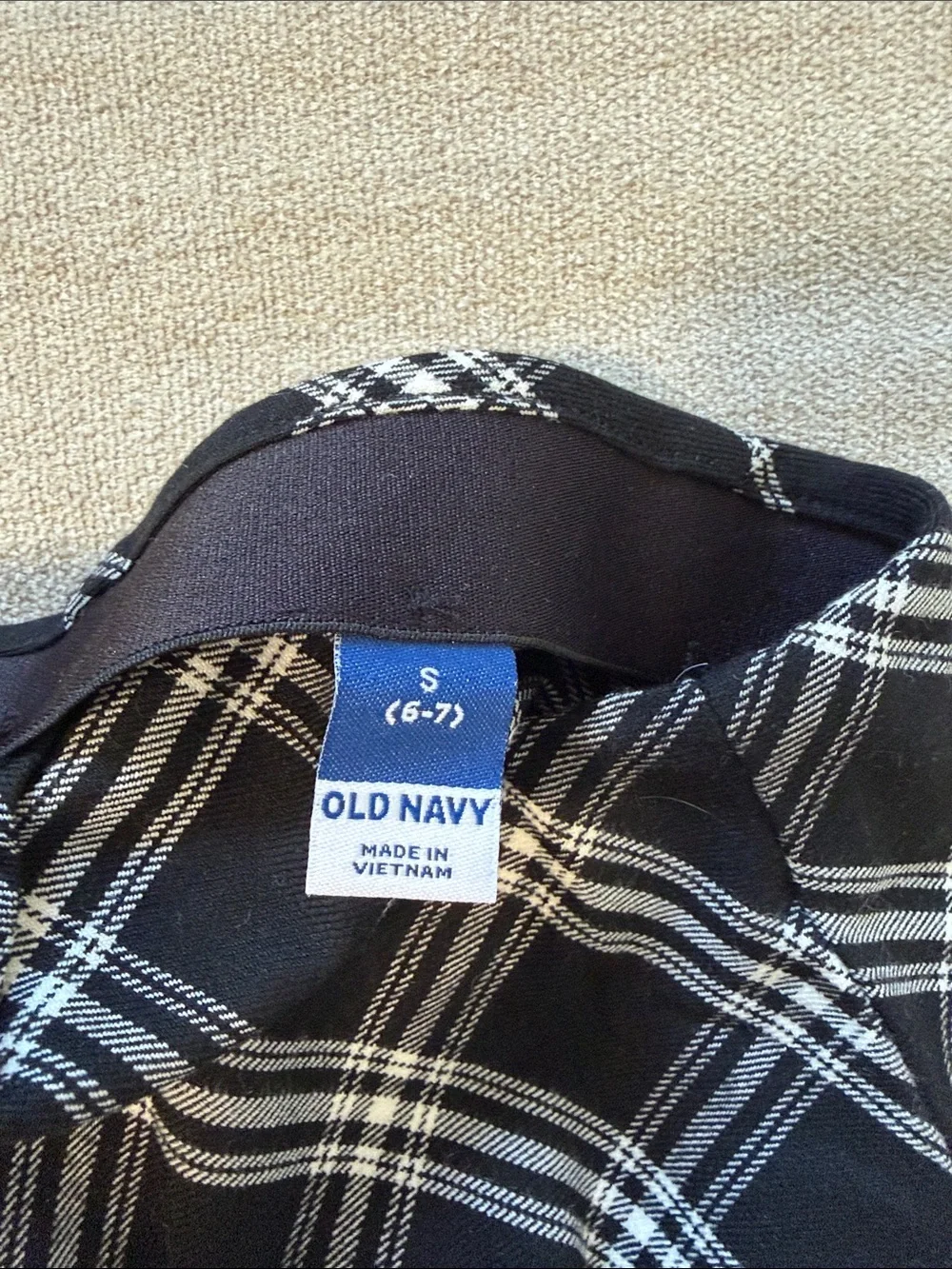 Old Navy Black and White Plaid A-Line Skirt